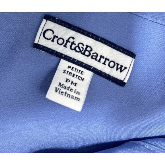 Croft & Barrow Button Up Dress Shirt Women’s Petite M 3/4 Sleeve Pocket Stretch - Picture 5 of 6